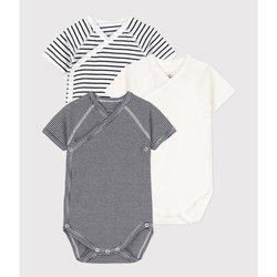 Lote de 3 bodies cruzados, mangas curtas PETIT BATEAU image