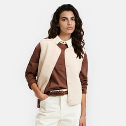 Gilet oversize in sherpa, senza maniche LA REDOUTE COLLECTIONS image