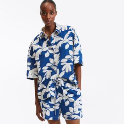 Рубашка оверсайз с принтом и рукавами до локтей LA REDOUTE COLLECTIONS image