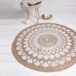 Tapis de salon imprimé ethnique coton SLOW LIFE ANJALI TODAY image
