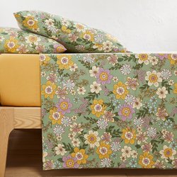 Signatures Rosemary Green Cotton & Washed Linen Flat Sheet LA REDOUTE INTERIEURS image