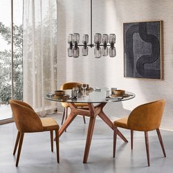 Runder Tisch Maricielo, Glas/Nussbaum, Ø 130 cm AM.PM image