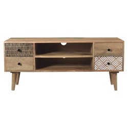 Meuble TV en bois de manguier à motifs 117 cm - TALI RENDEZ-VOUS DÉCO image