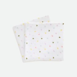 Set of 2 Scacco printed cotton muslin squares LA REDOUTE INTERIEURS image