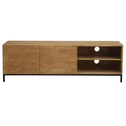 Meuble TV industriel en bois manguier massif et métal L145 cm YPSTER MILIBOO image