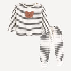 2-teiliges Set, gestreiftes T-Shirt und Haremshose LA REDOUTE COLLECTIONS image