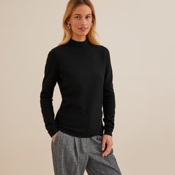 Cashmere Fine Knit Jumper/Sweater with High Neck ANNE WEYBURN image