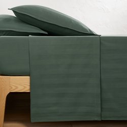 Drap plat satin de coton lavé, Victor rayé LA REDOUTE INTERIEURS image