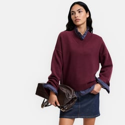 Pull col V, en laine et coton mélangés LA REDOUTE COLLECTIONS image