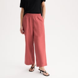 Pantalon large 7/8ème en lin et coton à taille élastiquée ANNE WEYBURN image