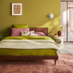 Bed + lattenbodem in walnoot en walnootfineer, Quilda LA REDOUTE INTERIEURS image