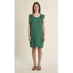 Vestido curto com folhos nas mangas MOLLY BRACKEN