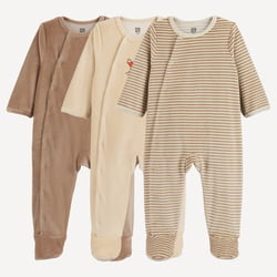 Lot de 3 pyjamas en velours, motifs renard et rayures LA REDOUTE COLLECTIONS image