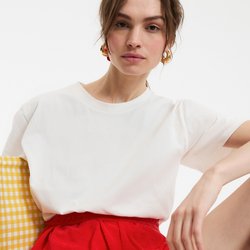 T-Shirt mit rundem Ausschnitt und kurzen Ärmeln LA REDOUTE COLLECTIONS image
