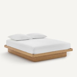 Estrutura de cama com arrumação, em carvalho maciço e folheado de carvalho, estrado elevável, HIBASH AM.PM image