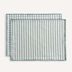 Lot de 2 sets de table, 30% coton recyclé, tissé-teint, SOIZIC LA REDOUTE INTERIEURS image