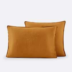 Scénario Embroidered 100% Washed Cotton Pillowcase LA REDOUTE INTERIEURS image