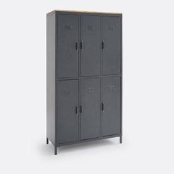 Armoire/Vestiaire 6 portes métal acier, chêne Hiba LA REDOUTE INTERIEURS image