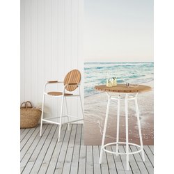 Chassagne Teak & Aluminium Garden Bar Table LA REDOUTE INTERIEURS image