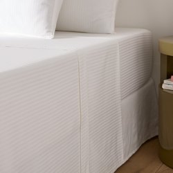 Opale Striped Cotton Sateen Flat Sheet LA REDOUTE INTERIEURS image