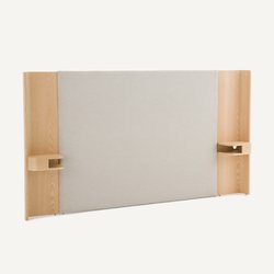 Abbas oak veneer headboard with integrated bedside tables AM.PM image