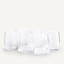 Set van 6 geribbelde waterglazen, Strivi AM.PM image