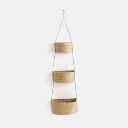 3 paniers demi-lune muraux suspendus en herbier tressé, CESTA LA REDOUTE INTERIEURS image