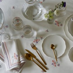 Lote de 4 platos llanos de porcelana, Hirène LA REDOUTE INTERIEURS image