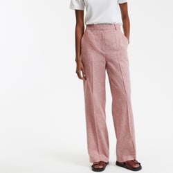Straight Linen/cotton Trousers with Wide Leg LA REDOUTE COLLECTIONS image