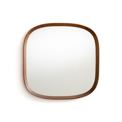 Orion 60cm High Solid Walnut Rounded Square Mirror AM.PM image