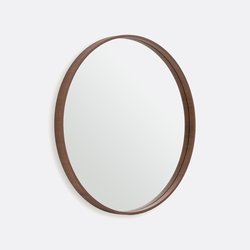 Miroir rond plaqué noyer Ø80 cm, Alaria LA REDOUTE INTERIEURS image