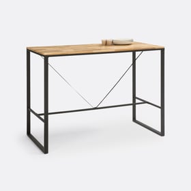 Hoher Bartisch Hiba, Aus Eiche Und Stahlmetall, 4 Bis 6 Gedecke