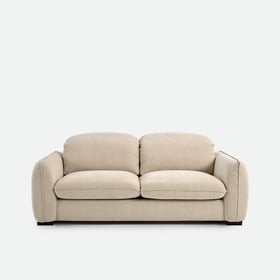 Schlafsofa, 3-sitzer, Aus Meliertem Polyester, Mit Kopfstützen, Isla