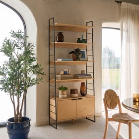La Redoute Interieurs Bücherregal Aus Eichenfurnier Und Edelstahl, Höhe 190 Cm, Watford
