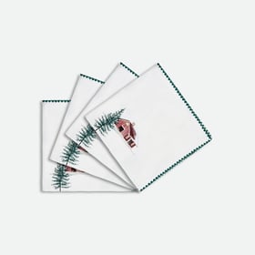 La Redoute Interieurs 4er-set Bedruckte Servietten Snow Country Aus Gewaschener Baumwolle