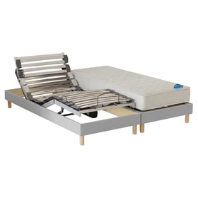 Set Aus Elektrischem Bett Mit Stofflatten, Schaumstoffmatratze, Fester Stütze Und Füssen