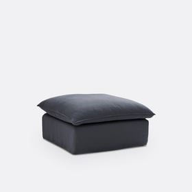 Hocker Mit Abnehmbarer Bezug Aus Crinkle-leinen, Odna