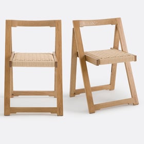 2er-set Klappstühle, Eiche Und Seil, Donna