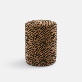Hocker Polina Aus Strukturiertem Stoff Im Tiger-muster