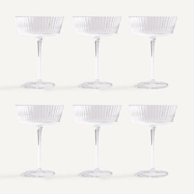 Am.pm 6er-set Champagnergläser Allur, Aus Facettiertem Glas