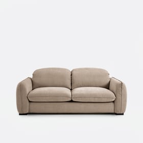 Sofa, Gerade, 3-sitzig, Aus Meliertem Polyester, Mit Kopfstützen, Isla