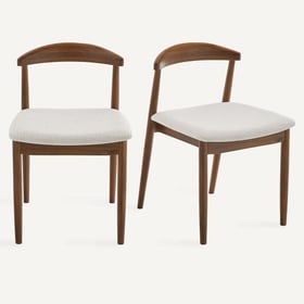Am.pm 2er-set Stühle Aus Massivem Nussbaumholz Und Stoff, Galb