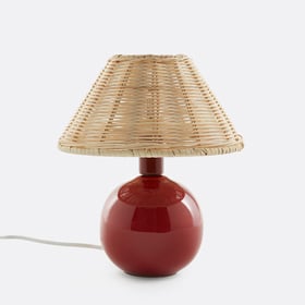 Tischlampe Alios, Keramik Und Rattan