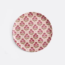 Rundes Tablett Antes, Mit Blumenmuster