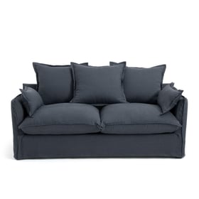 2- Oder 3-sitzer-schlafsofa Mit Abnehmbarem Bezug Aus Crinkle-leinen, Odna