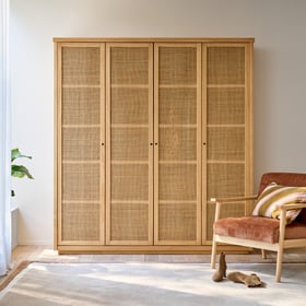 La Redoute Interieurs Schrank, 4-türig, Massive Kiefer Und Rohrgeflecht, Gabin