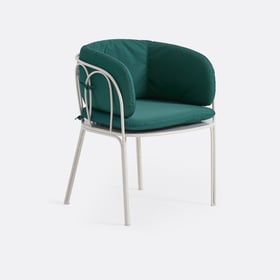 Sessel Für Den Gartentisch, Aus Stahlmetall, Mit Kissen, Lacomo