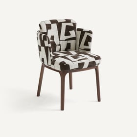 Am.pm Tischsessel, Walnussholz Und Jacquard-stoff, Jabote