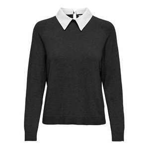 Fine knit jumper sweater with shirt collar Only La Redoute