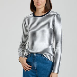 Haut Femme Rayé Manches 3/4 En Coton - Marque Dunnes Stores, Taille XL, Neuf Avec étiquette